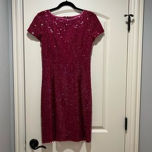 TAHARI sequin short sleeve dress - Size 6